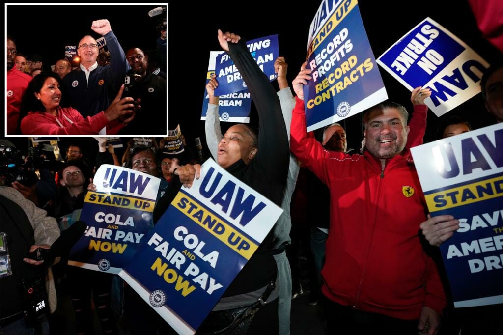 UAW on strike at three Detroit factories, including GM and Ford, as workers seek better wages and benefits