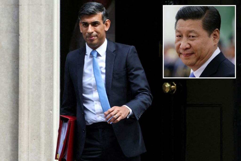 UK Prime Minister Rishi Sunak criticizes China for meddling in British affairs after a member of Parliament staff was accused of spying for Beijing.
