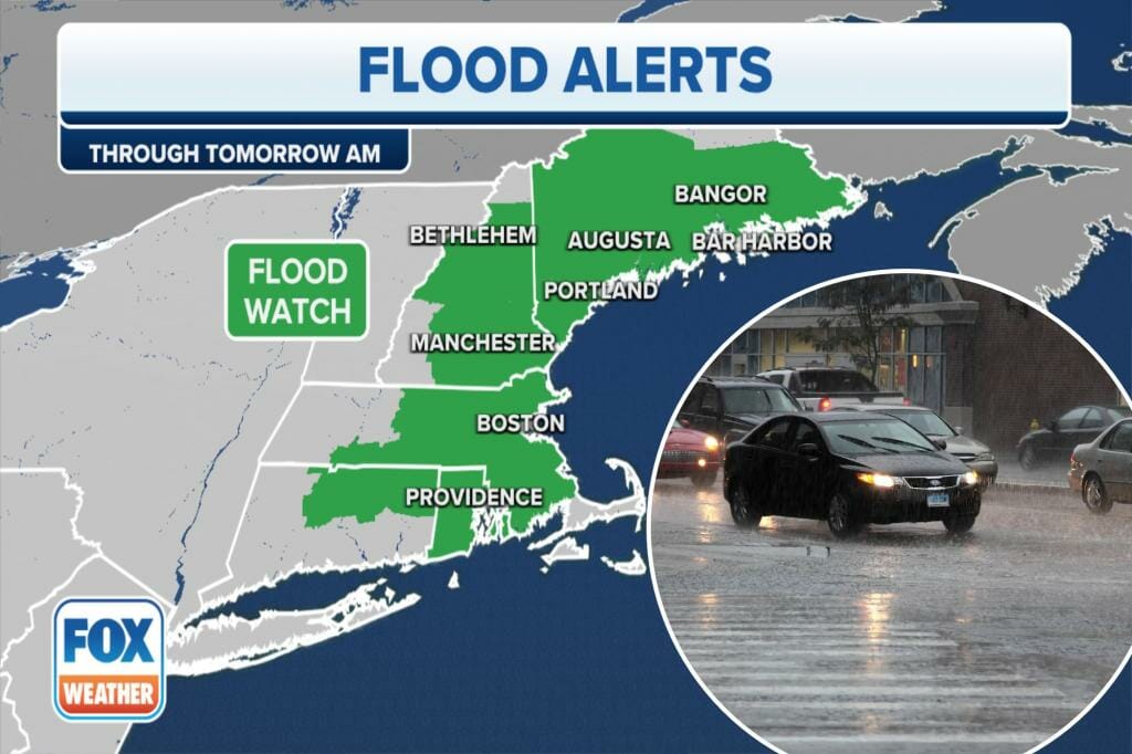 Waterlogged Northeast braces for more potential flooding as coastal storm soaks millions through Tuesday