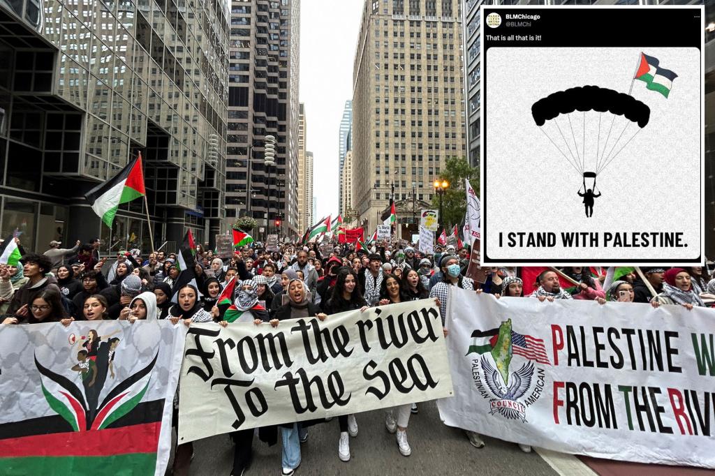 BLM Chicago under fire for pro-Palestinian post featuring paragliding terrorist: 'Disgusting and shameful'