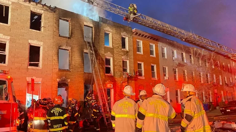 Baltimore firefighter killed, 4 injured fighting Rowhouse Fire