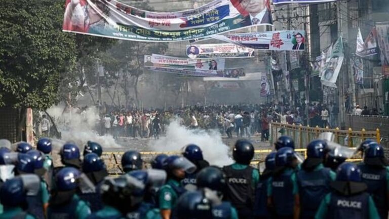 Bangladesh opposition supporters clash with police ahead of general election