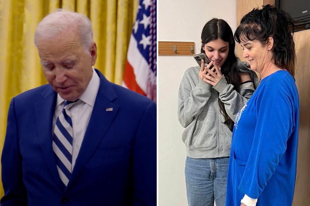 Biden talks on video with American hostages freed by Hamas: "I'm glad you're out"