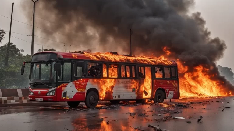 Bus catches fire in Valsad, Gujarat, no casualties reported