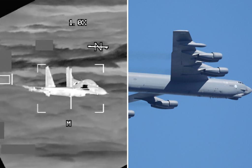 Chinese fighter plane a few meters from crashing into US B-52 bomber