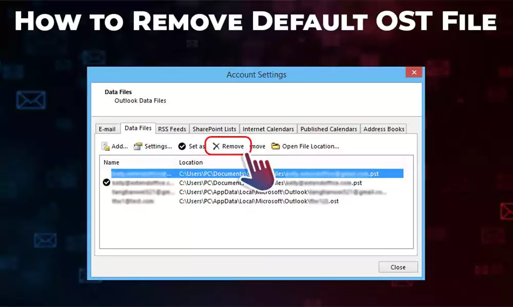How to delete default OST file?