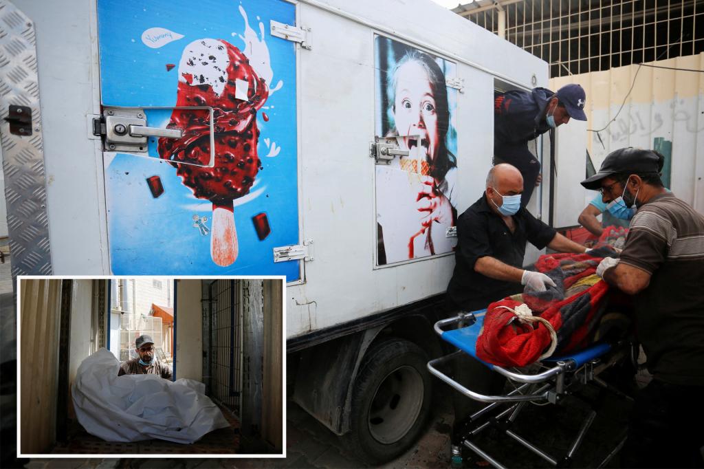 Ice cream trucks used as morgues for Palestinian bodies as cemeteries and hospitals fill up