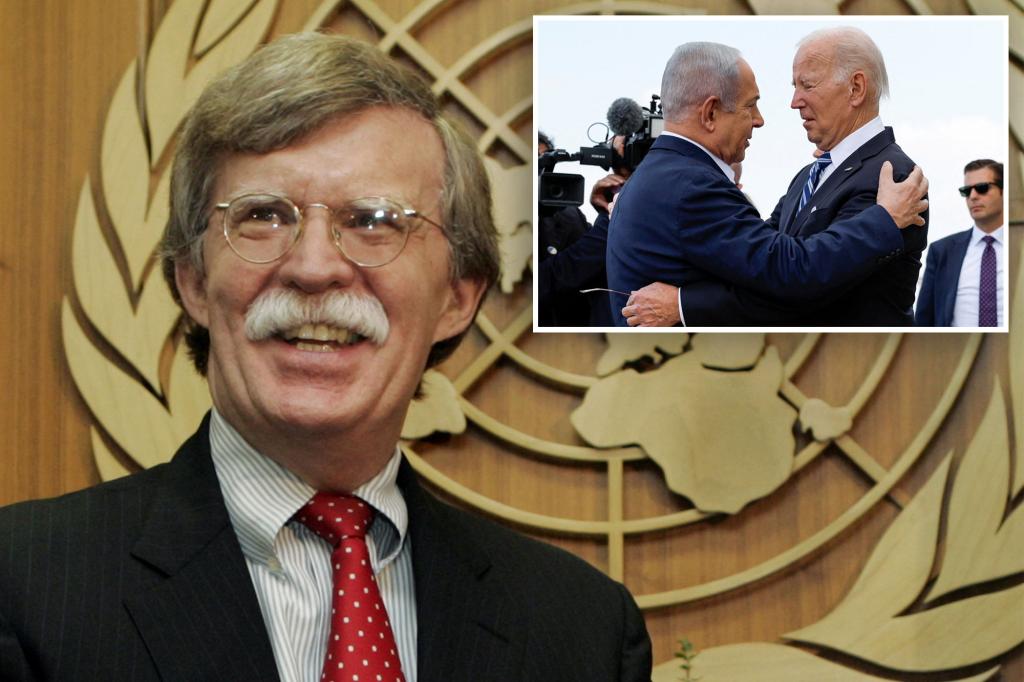John Bolton claims Biden 'has his hand around Bibi's belt' and is not allowing Israel to move forward with military operations.