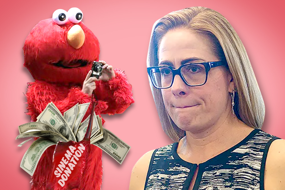 Kyrsten Sinema's Campaign War Chest Gets an Infusion from Convicted Busker 'Evil Elmo'