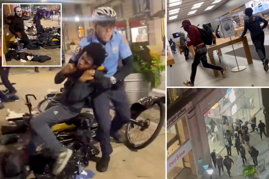 Looters attack Apple, Foot Locker and Lululemon stores in Philadelphia;  At least 15 people arrested amid mass chaos