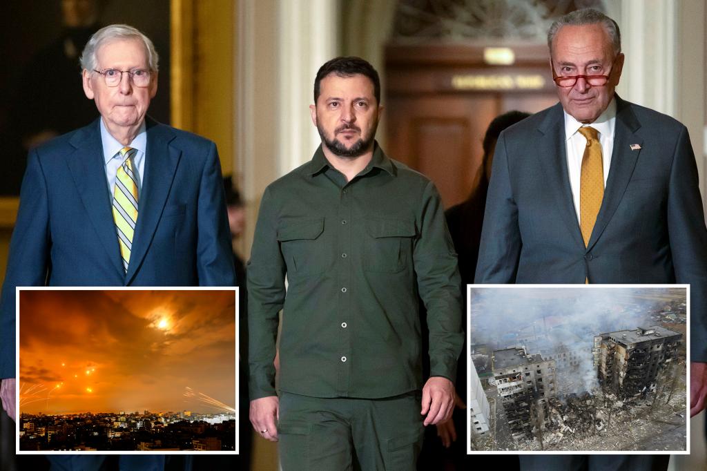 Mitch McConnell and Chuck Schumer prepare aid package for Israel and Ukraine while the House of Representatives is in limbo