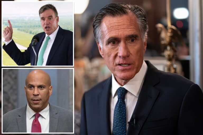 Mitt Romney Asks Democratic Sens. Cory Booker, Mark Warner to Attend Biden Primary: Report