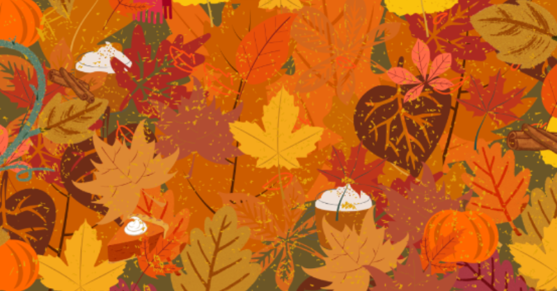 Optical illusion: There is a scarf hidden among pumpkin spice lattes and autumn leaves, try to find it