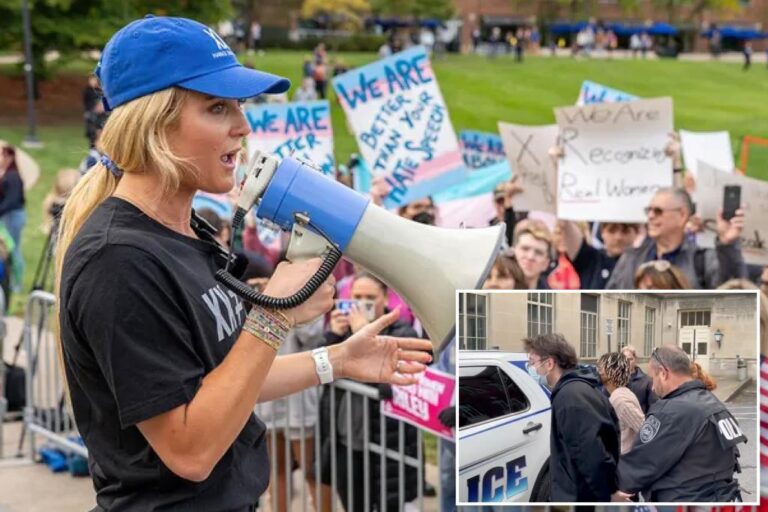 Protesters arrested after vandalizing table at Riley Gaines speech at Penn State