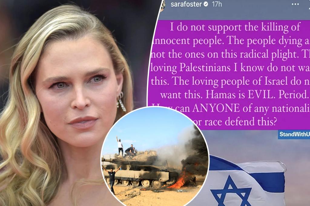 Sara Foster criticizes those who do not support Israel in the midst of the Hamas war: "You are not human"