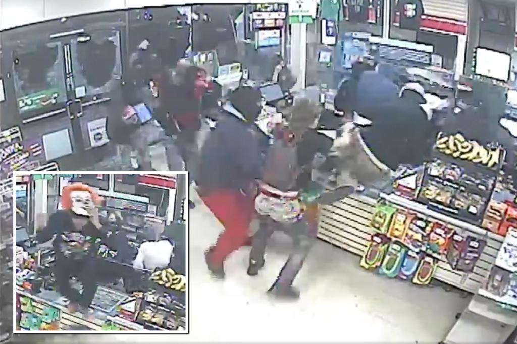 Shocking video shows a large group looting a 7-Eleven in California after a street takeover
