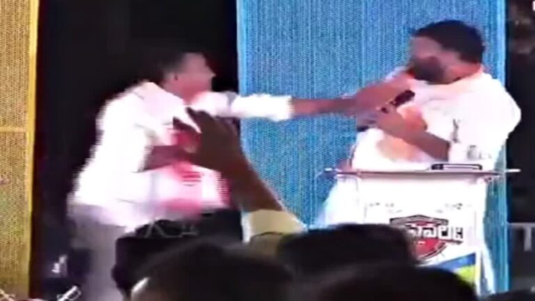 WATCH: Fight between KCR’s party MLA and BJP leader during live TV debate in Telangana