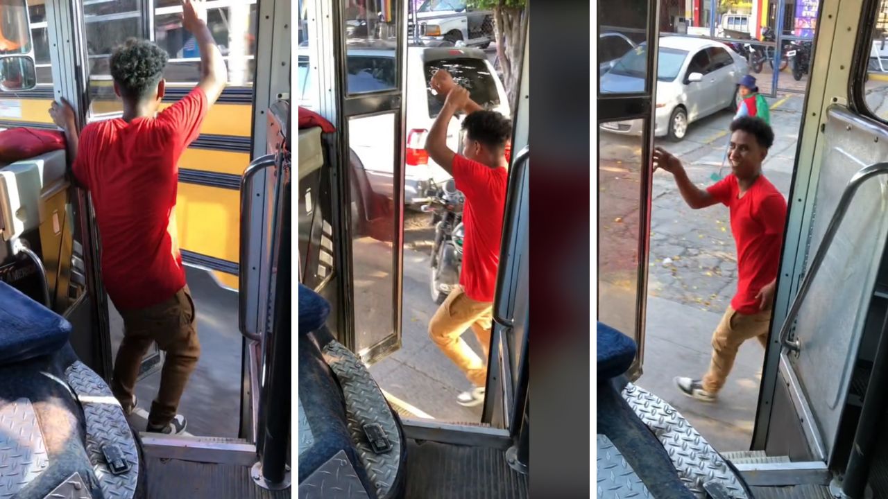 Un joven cobrador de bus se ha ganado el corazón de los usuarios del transporte público y de los usuarios de redes sociales por sus bailes mientras trabaja.