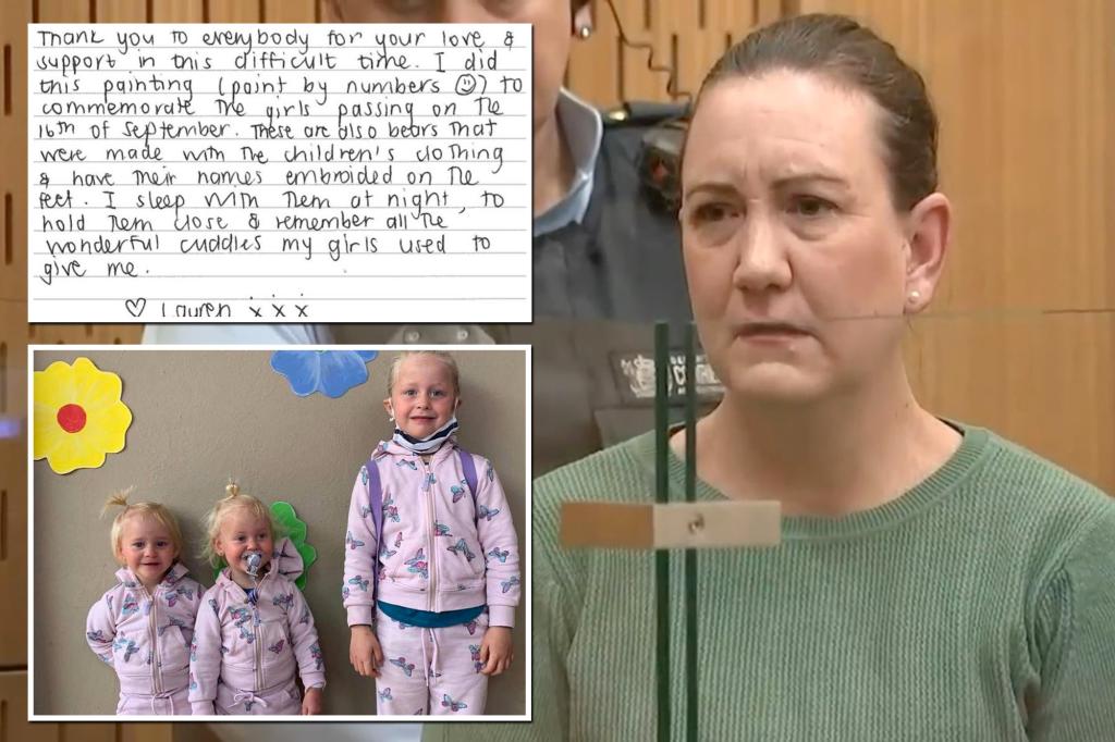 Woman who killed her 3 daughters reveals she sleeps with teddy bears made from their clothes
