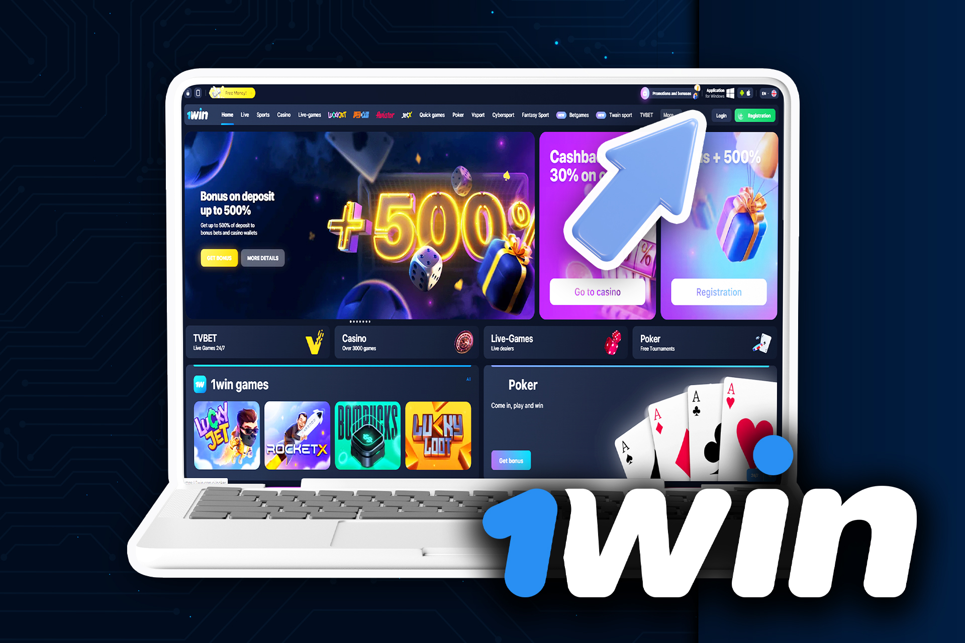 1win es un sitio popular para juegos de casino en vivo en la India.