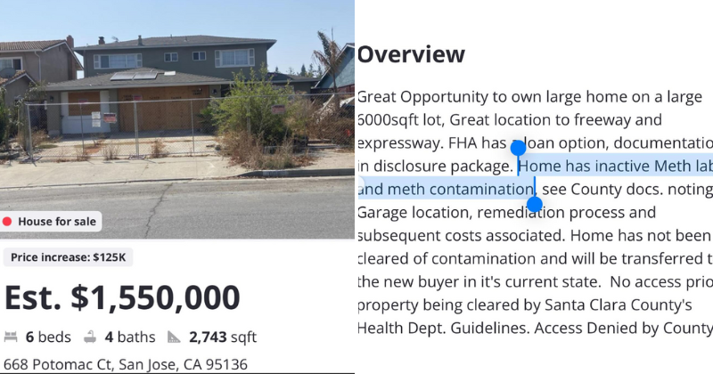 California house for sale for $1.55 million that includes a meth lab in the basement
