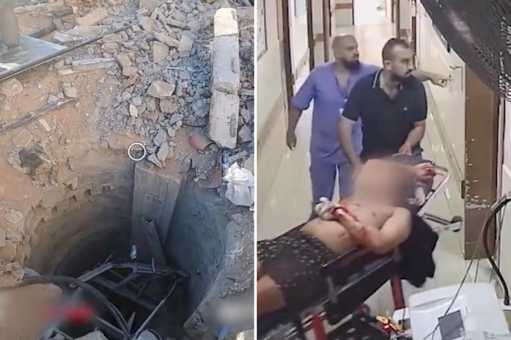 Chilling videos show an injured Hamas hostage at Al-Shifa hospital on October 7 and inside the terrorist tunnel beneath the facility.