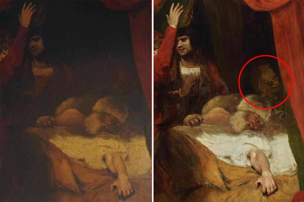 'Devil-like figure' discovered in 230-year-old painting after restoration