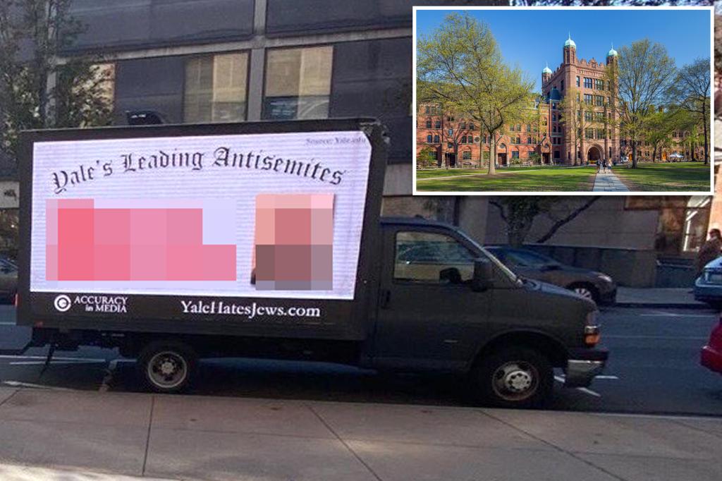 'Doxxing truck' attacks names and faces of Yale's 'leading anti-Semites' near Ivy League campus