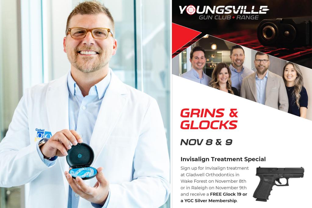Guns 'n' gums: North Carolina orthodontist offers free gun with discount Invisalign