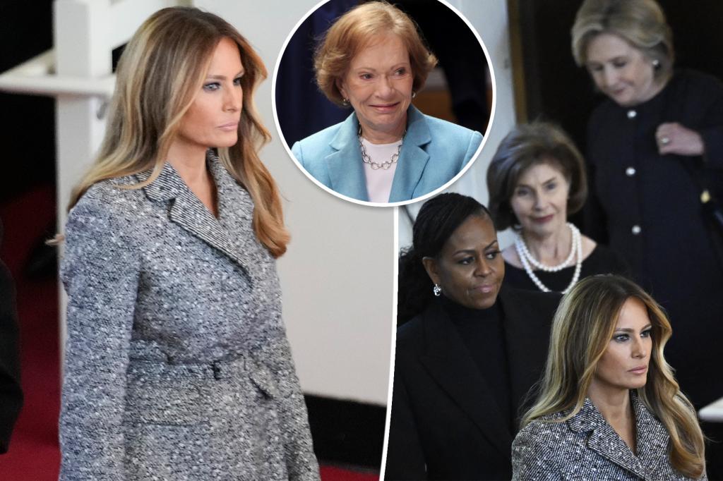Melania Trump joins her former first ladies in rare public appearance at Rosalynn Carter's funeral