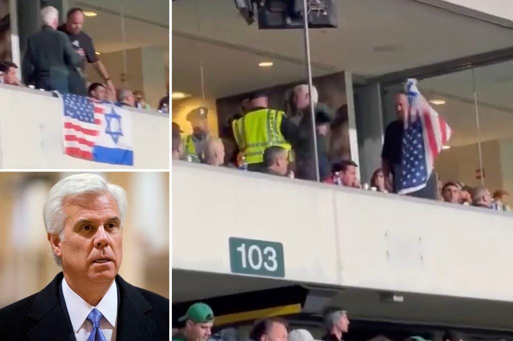 New Jersey political boss kicked out of Philadelphia Eagles suite after covering Israeli flag