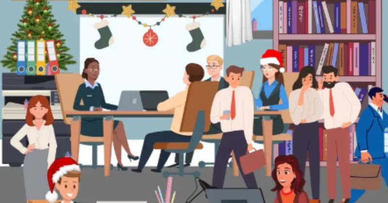 Optical Illusion: Discover Santa's six gifts in the busy office scene