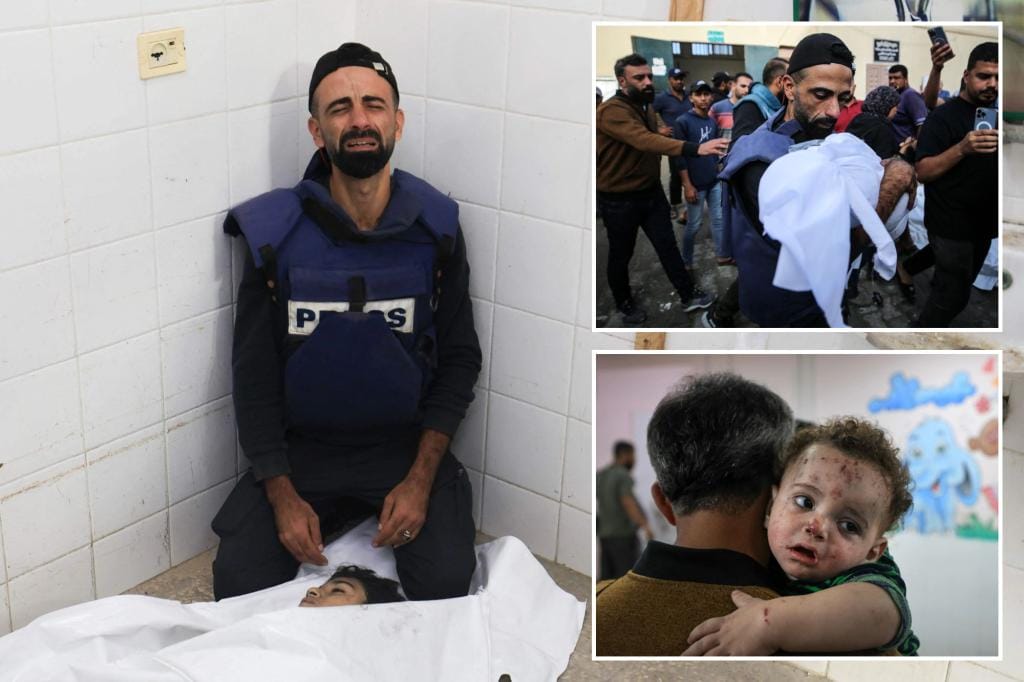 Palestinian journalist loses his children and brother after an Israeli airstrike on a refugee camp