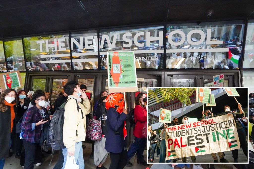 Pro-Palestinian students demand that the New School close the Israel conservatory for the 'genocide of the people of Gaza'