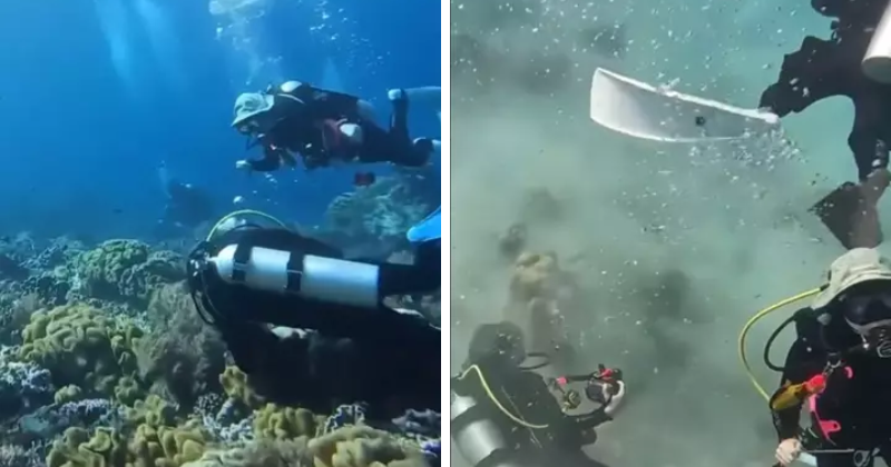 Watch: Terrifying video shows divers trapped in current during underwater earthquake