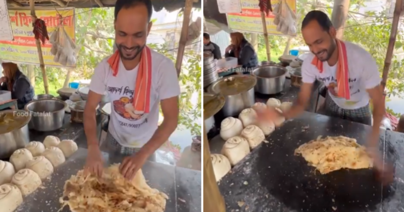 When this video of a vendor making 'Pitai Paratha' went viral