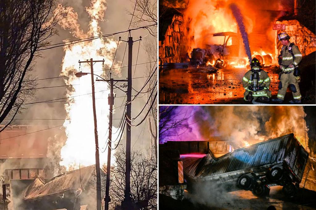 18-wheeler explosion sparks massive inferno with flames reaching up to 200 feet after crash in upstate