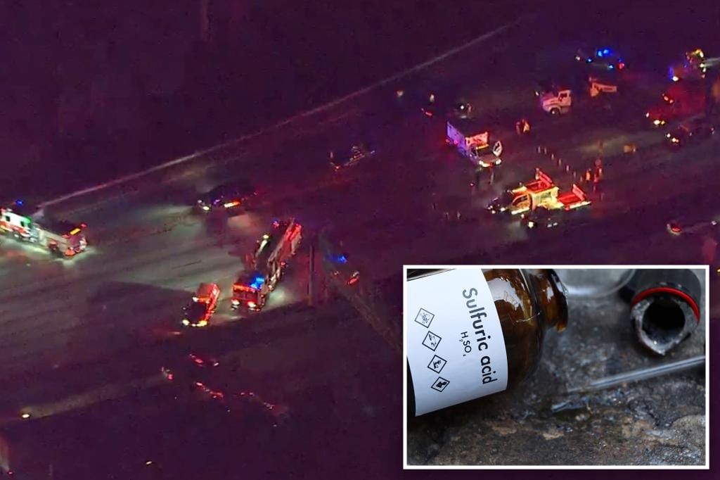 200-Gallon Sulfuric Acid Spill Shuts Down Atlanta Freeway, Two First Responders Hospitalized