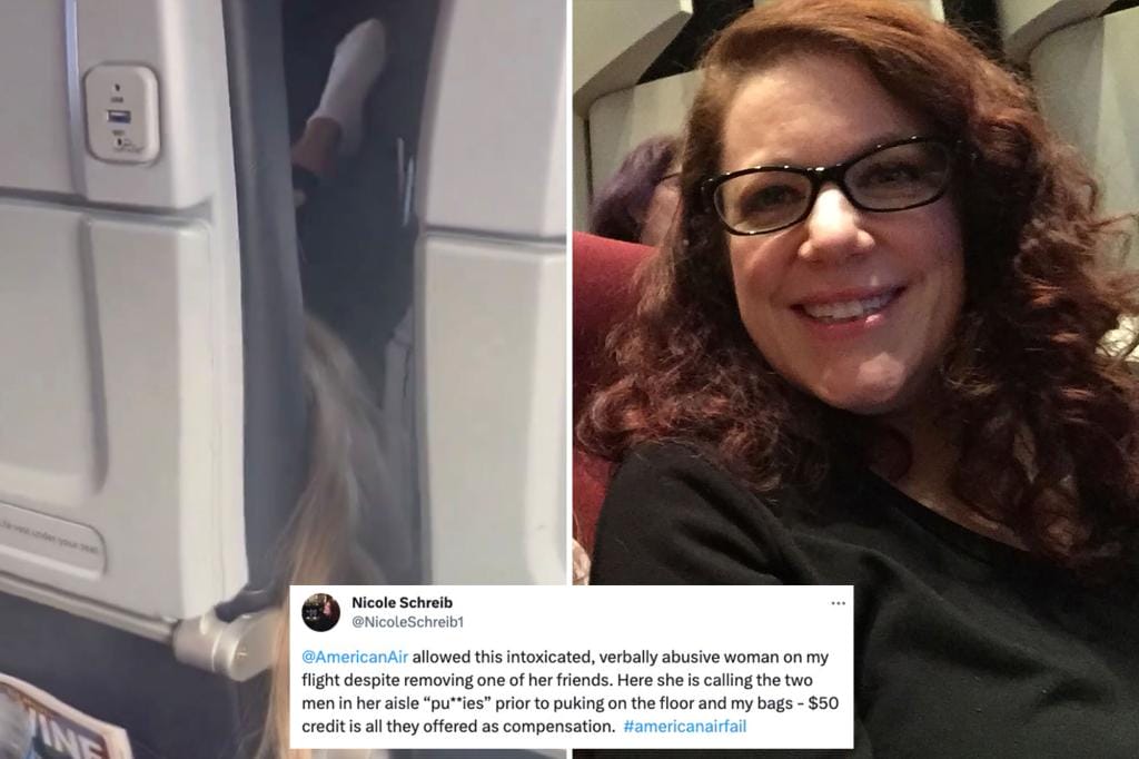 American Airlines traveler furious at company's response after drunk passenger vomited on her luggage