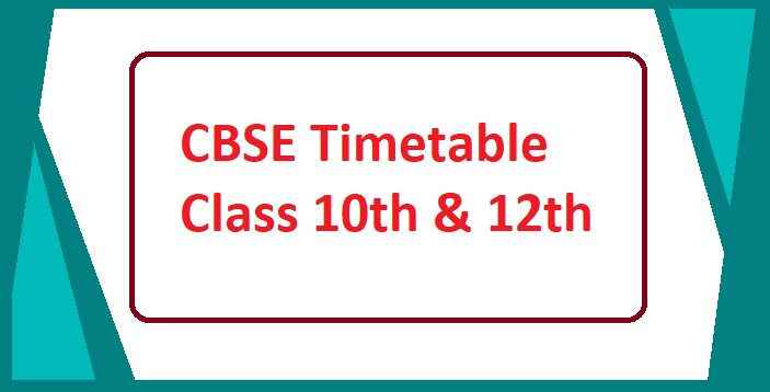 CBSE Timetable 2024