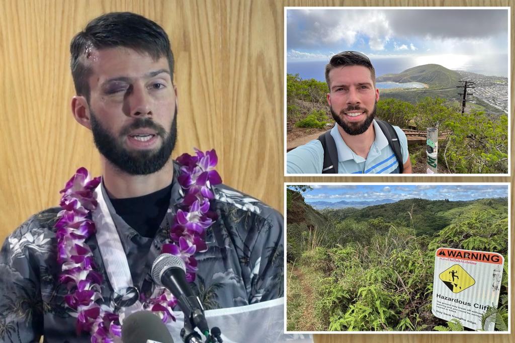 Hiker rescued three days after falling 1,000 feet off Hawaiian mountain trail: report