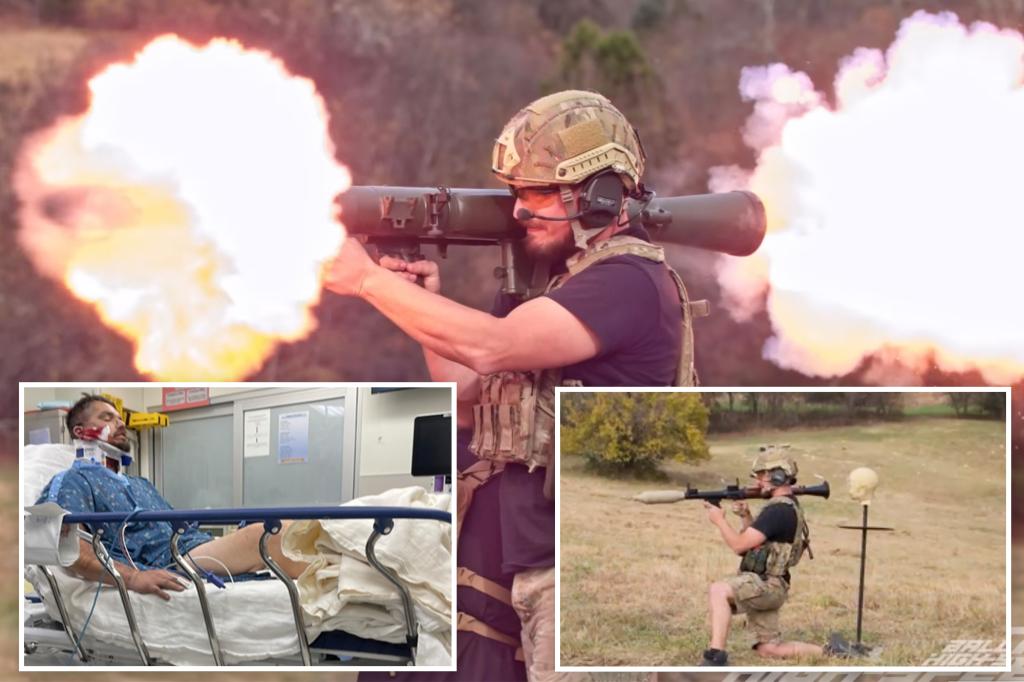 Horrible moment when an army veteran YouTuber explodes a rocket launcher in his hands