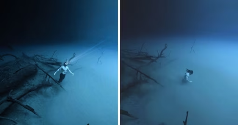 Incredible!  Man's Effortless 'Underwater Ride' Leaves Internet Amazed