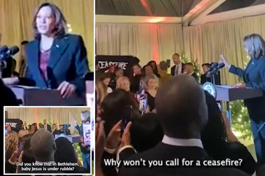 Kamala Harris Heckled by Democratic State Lawmaker Demanding Gaza Ceasefire During Holiday Speech