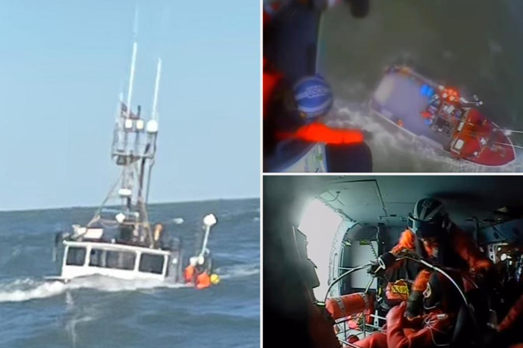 Lobstermen rescued after losing steering ability during storm with 15-foot waves off Cape Cod, dramatic video shows