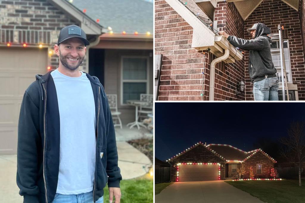 Oklahoma man decorates 22 houses on his block with lights for Christmas