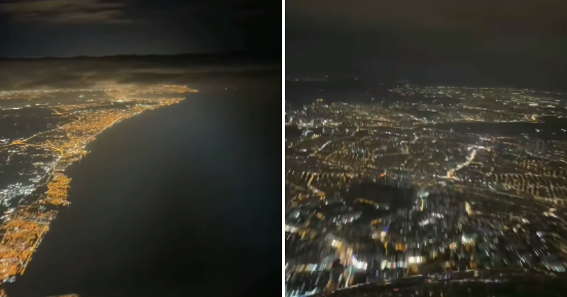 See: Video recorded inside a plane reveals the view of the night sky from above and goes viral