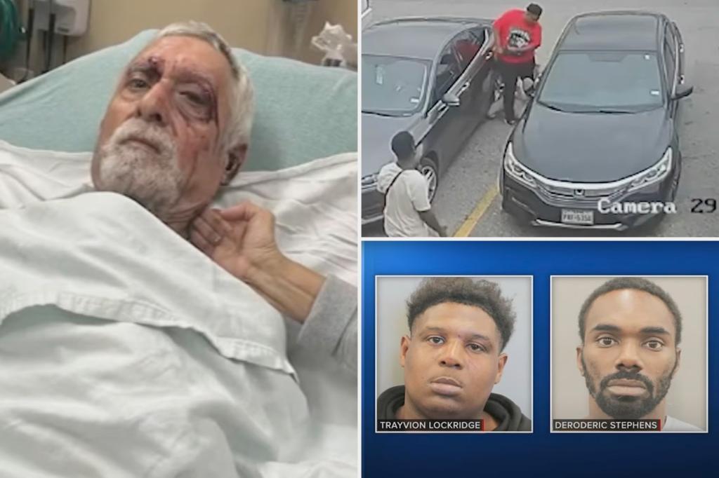 Two men brutally beat a 67-year-old Houston man with Alzheimer's after he tried to get into the wrong car, video shows