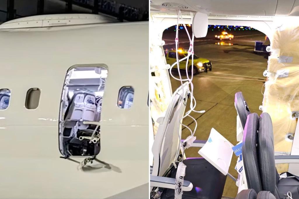 An Alaska Airlines flight makes an emergency landing after a window shattered mid-flight when a boy sitting near a hole lost his shirt