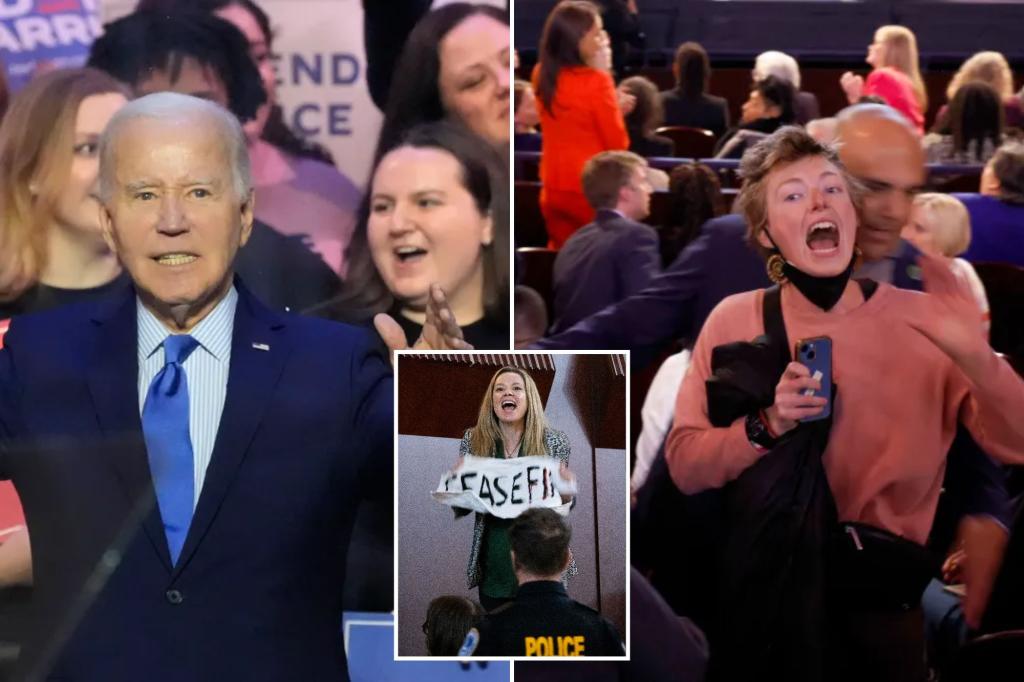 Biden claims Gaza heckler is a 'MAGA Republican' as he was interrupted at least 10 times at rally